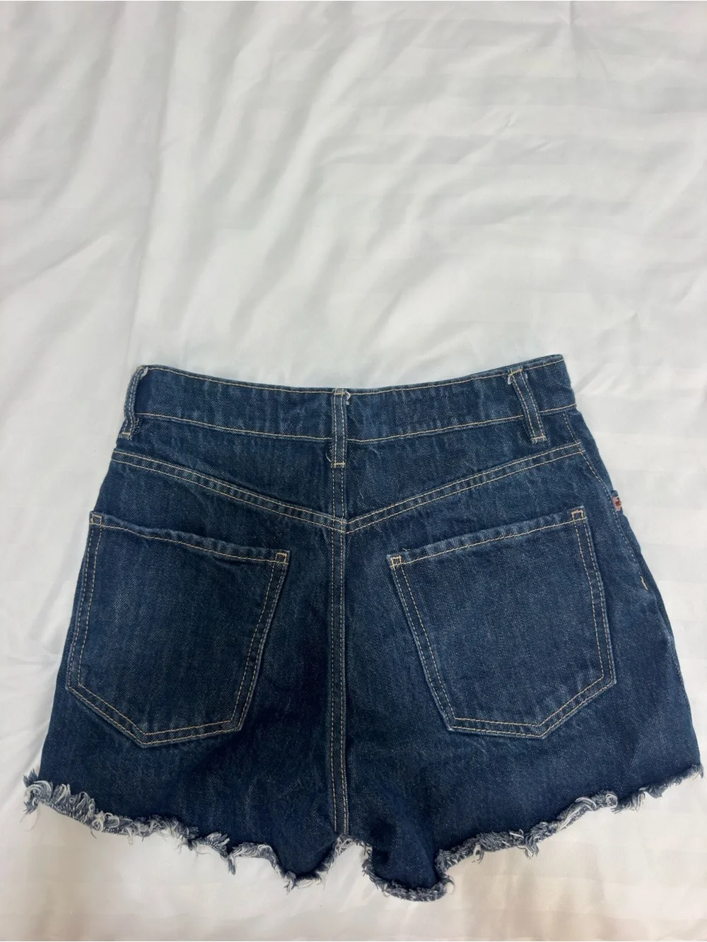 Zara Indigo Button-Front High Rise Denim Shorts
